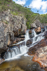 cachoeira no distrito de Cocais, na cidade de Barão de Cocais, Estado de Minas Gerais, Brasil