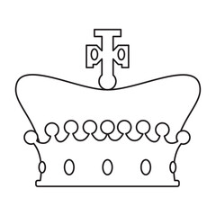 Royal crown outline icon Vector