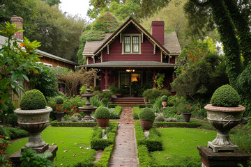 craftsman style house in the jungle