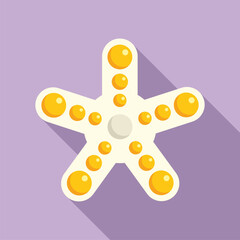 Sea star pop it icon flat vector. Antistress toy. Anxiety children game