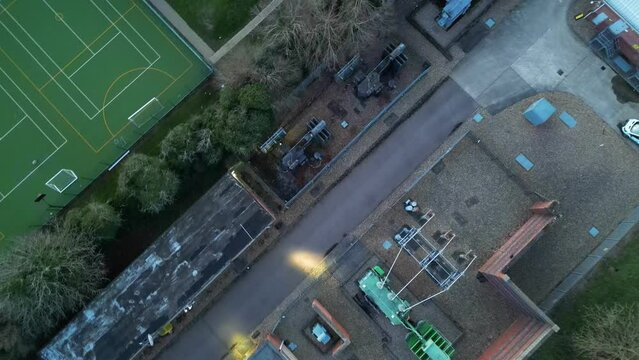 High Angle Footage of East Luton City after Sunset