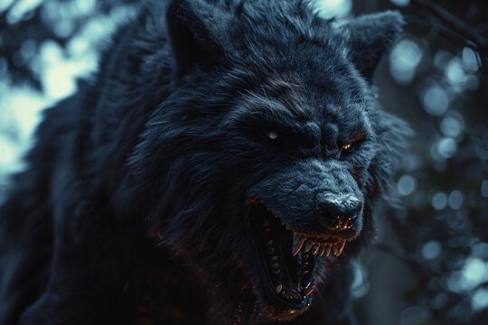 Portrait d'un loup f&eacute;roce &raquo; IA g&eacute;n&eacute;rative