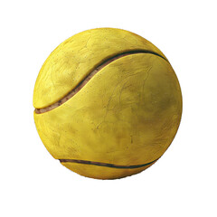 Yellow Tennis Ball on White Background