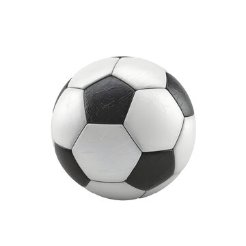 Black and White Soccer Ball on White Background