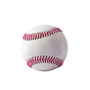 White Baseball With Red Stitch