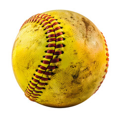 Yellow Baseball With Red Stitching