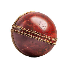 Red Leather Cricket Ball With Gold Trim