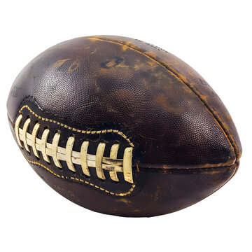 Close-Up of American Football on White Background