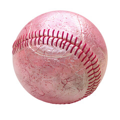 Pink Baseball With Red Stitch