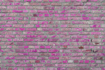 Old pink painted brick wall texture background, architectural element, masonry, brickwork....