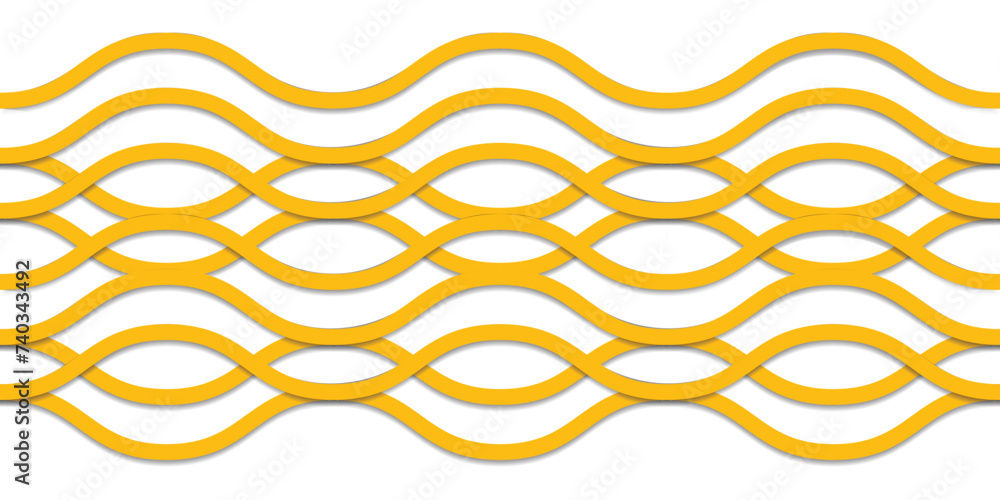 Poster yellow seamless and wave line pattern background design illustration. vector illustration. abstract 