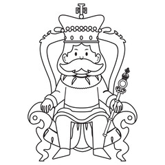 Cute king character with crown Vector