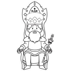 Cute king character with crown Vector