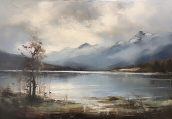 Obraz premium Landscape Oil Paintings, Lake Oil Painting, Mountain Oil Painting, Ship Oil Painting, Forest Oil Painting, Village Oil Painting, Scenery Oil Painting