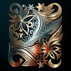 metallic Fijian design, vector image