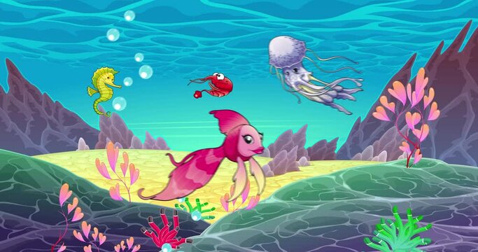 Animated Cartoon Ocean Critters