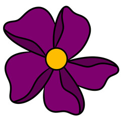 Illustration of purple and yellow flowers