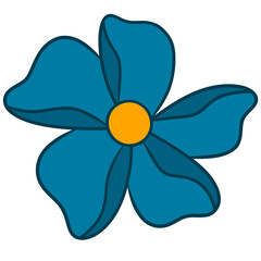 Illustration of blue and yellow flowers