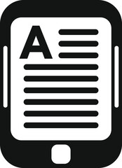 Modern e reader icon simple vector. Book store app. Education person work