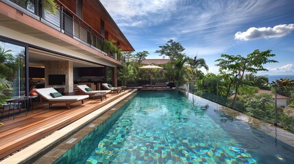 luxury resort with pool and beautiful view