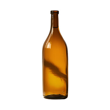  A distinctively shaped vintage bottle, its silhouette striking, transparent background