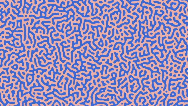 4K Animated blue Turing pattern background	