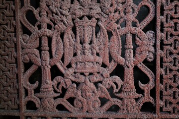 old wrought metal surface , rusty metal surface