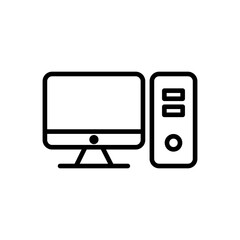Computer icon vector. computer monitor icon vector.