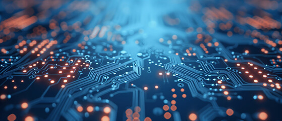 Intricate Network of Connectivity: A Close-Up View of a Circuit Board's Complex Pathways and Electronic Nodes