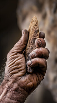 Using Oldowan Stone Tool - Oldowan Stone Tool - caveman - chipped stone - Primitive tool - Evolution - Theory of evolution - Primitive man