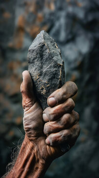 Using Oldowan Stone Tool - Oldowan Stone Tool - caveman - chipped stone - Primitive tool - Evolution - Theory of evolution - Primitive man