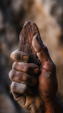 Using Oldowan Stone Tool - Oldowan Stone Tool - caveman - chipped stone - Primitive tool - Evolution - Theory of evolution - Primitive man
