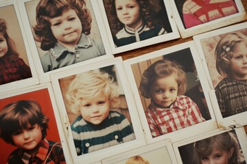 Nostalgic Portraits: Dive into the Past with a Collection of Polaroid Photos from the 80s and 90s, Featuring Retro Kids' Portraits and Timeless Expressions in Vintage Style.