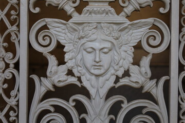 close up ancient weathered wrought metal  ornaments 
