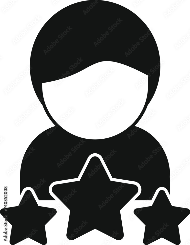 Poster best rating client icon simple vector. card data customer. letter team