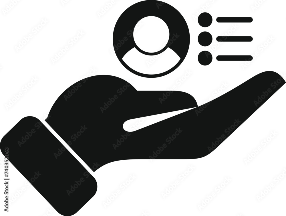 Poster take care of client icon simple vector. team trust process. document personal