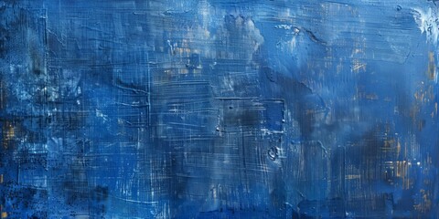 Obraz premium blue background with scratches and marks, in navy and blue colors, generative AI