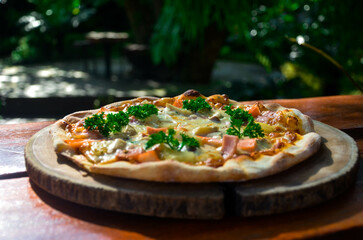 Pizza Salmon Salad Food and Drink Chiangmai Thailand