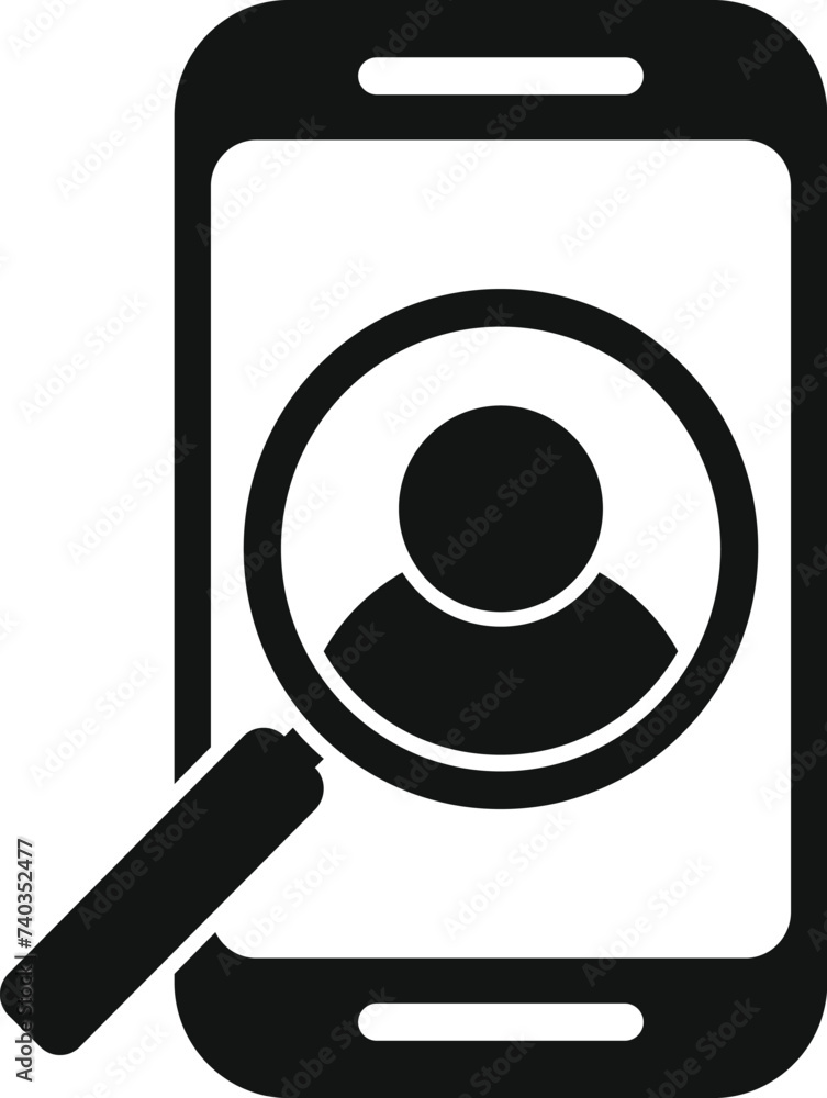 Aufkleber search online client icon simple vector. data customer. design stock server