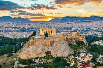 Papier Peint photo Lavable Athènes Parthenon and Acropolis in Athens, Greece