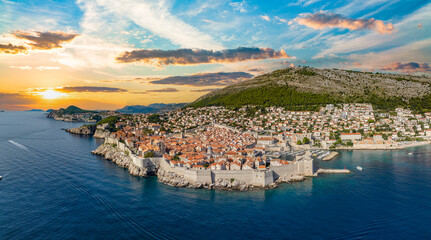 Dubrovnik, Croatia Old City Fortress and Adriatic Sea