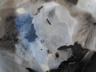 Close up Macro of Moonstone with Rainbow Inclusion