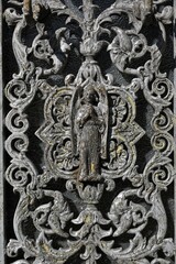 old weathered wrought metal ornaments