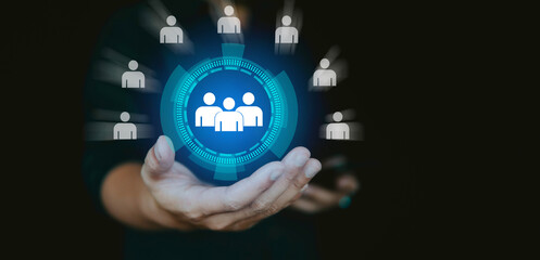 Leader and team work concept, Human Resources and finding the people and project leader.