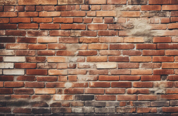 Obraz premium Brown brick wall, brick texture, aged wall