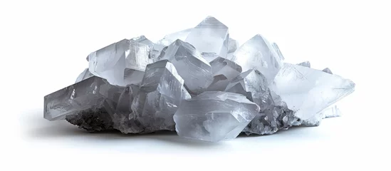Fotobehang Gorgeous cluster of sparkling quartz crystals in natural light, gemstone mineral formation © AkuAku