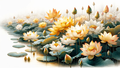 Obraz premium 浮世絵／蓮の花