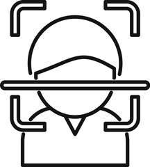 Scan client safety icon outline vector. Personal stock design. Digital business
