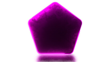 Glowing looping pentagonal neon frame effect,