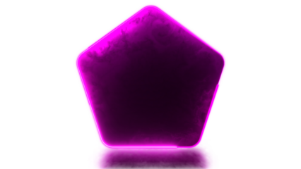 Glowing looping pentagonal neon frame effect,